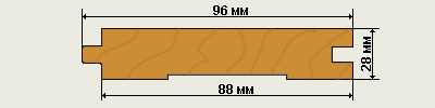 Профиль доски пола с размерами